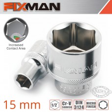 FIXMAN 1/2' DRIVE HEX SOCKET 15MM X 21.8MM